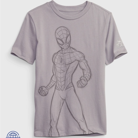 NEW GapKids “Spiderman” Disney 100 Edition Marvel Superhero Graphic TShirt Small - Picture 1 of 5